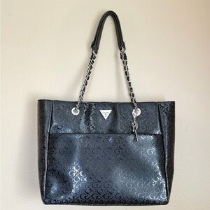 Y2K Guess Black Monogram Tote Bag